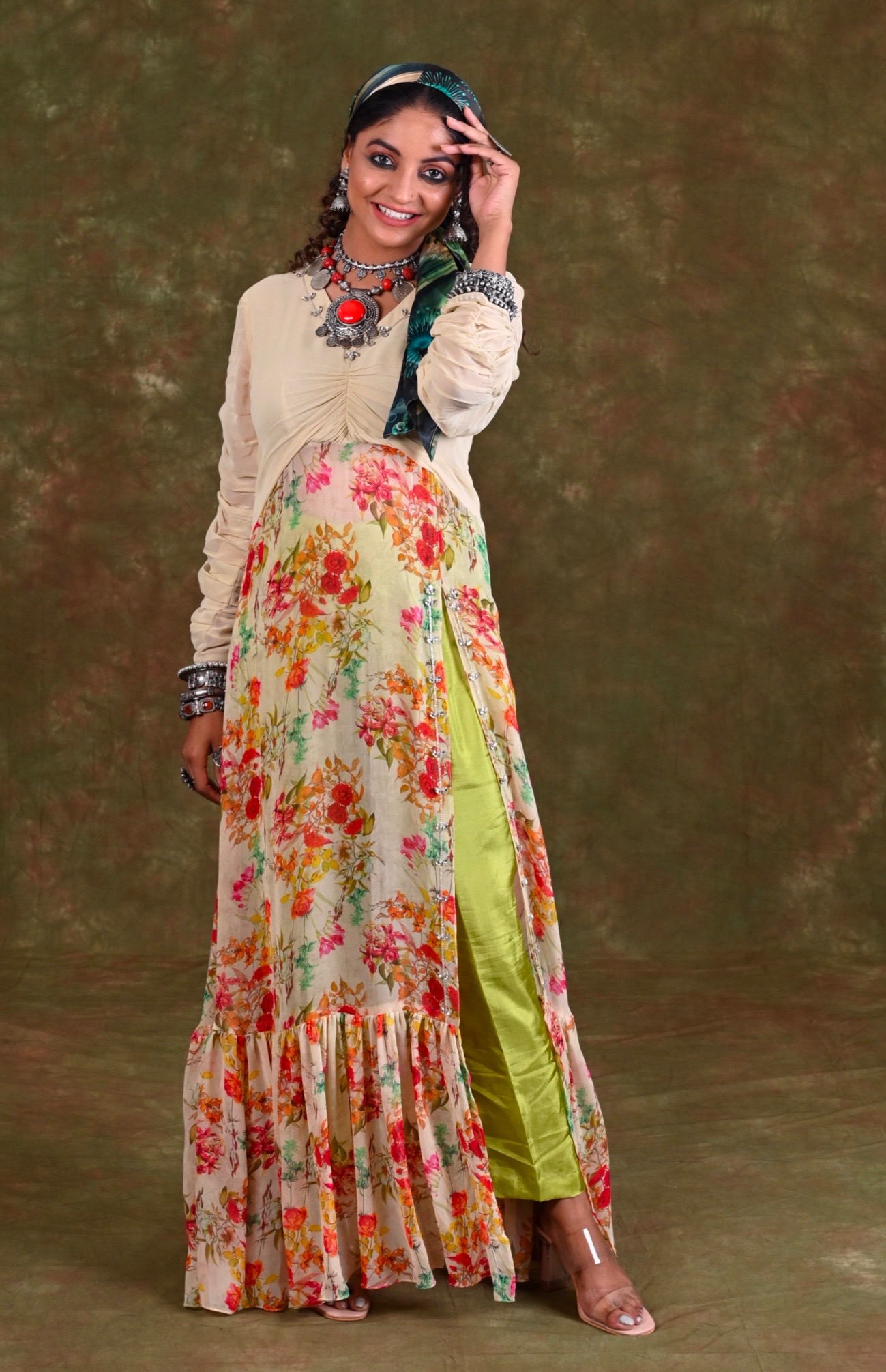 Georgette Floral Print Maxi Gown M, L,XL,XXL., Black at Rs 699/piece in  Chennai