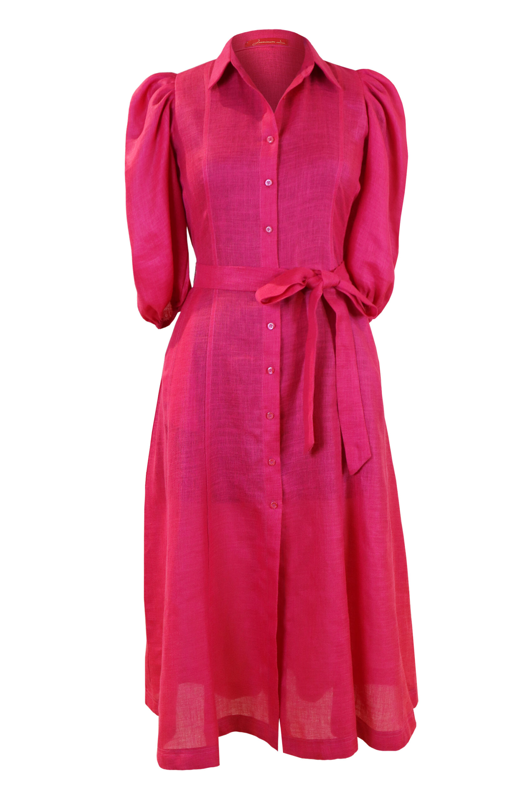 Magenta Linen Midi Dress – Jasminum