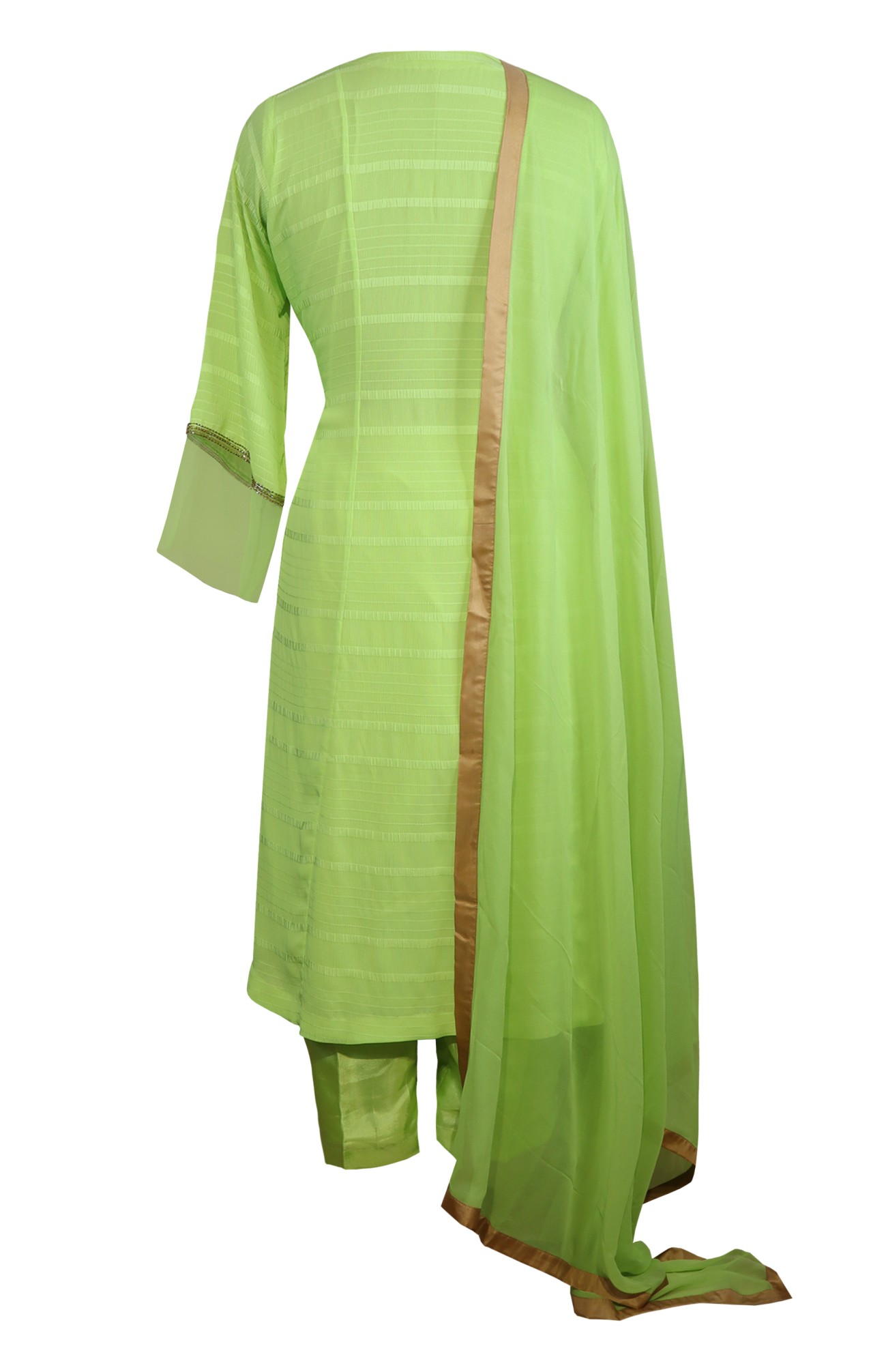 Neon Green Chiffon Suit – Jasminum