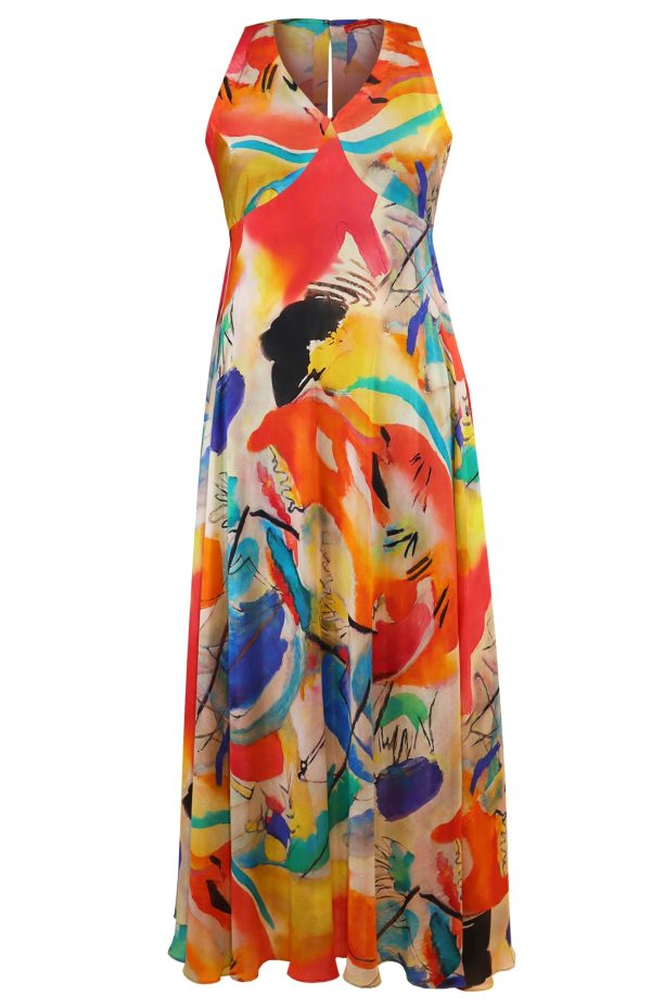 Printed Silk Maxi Dress – Jasminum