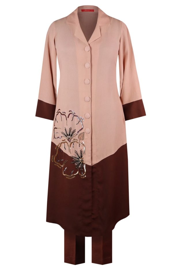 Poppies Colour Block Kurta Set